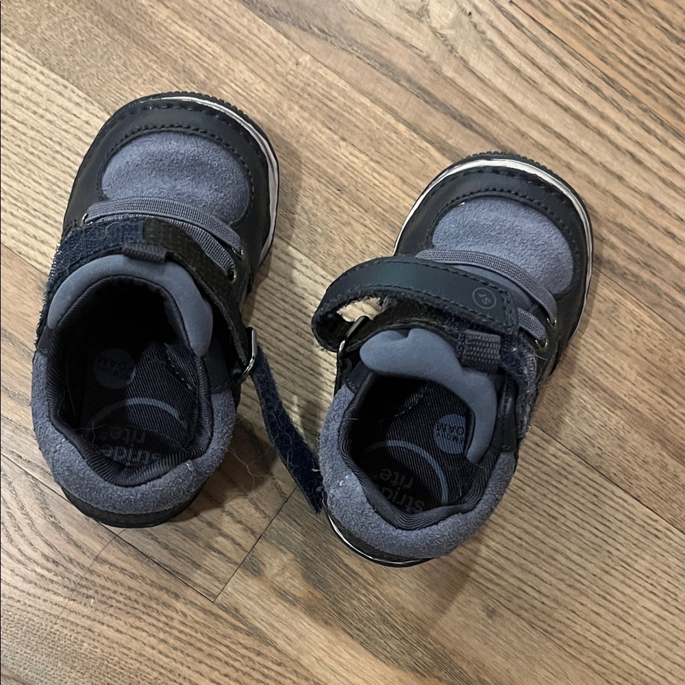 Stride Rite Toddler Gray and Blue Velcro Sneakers